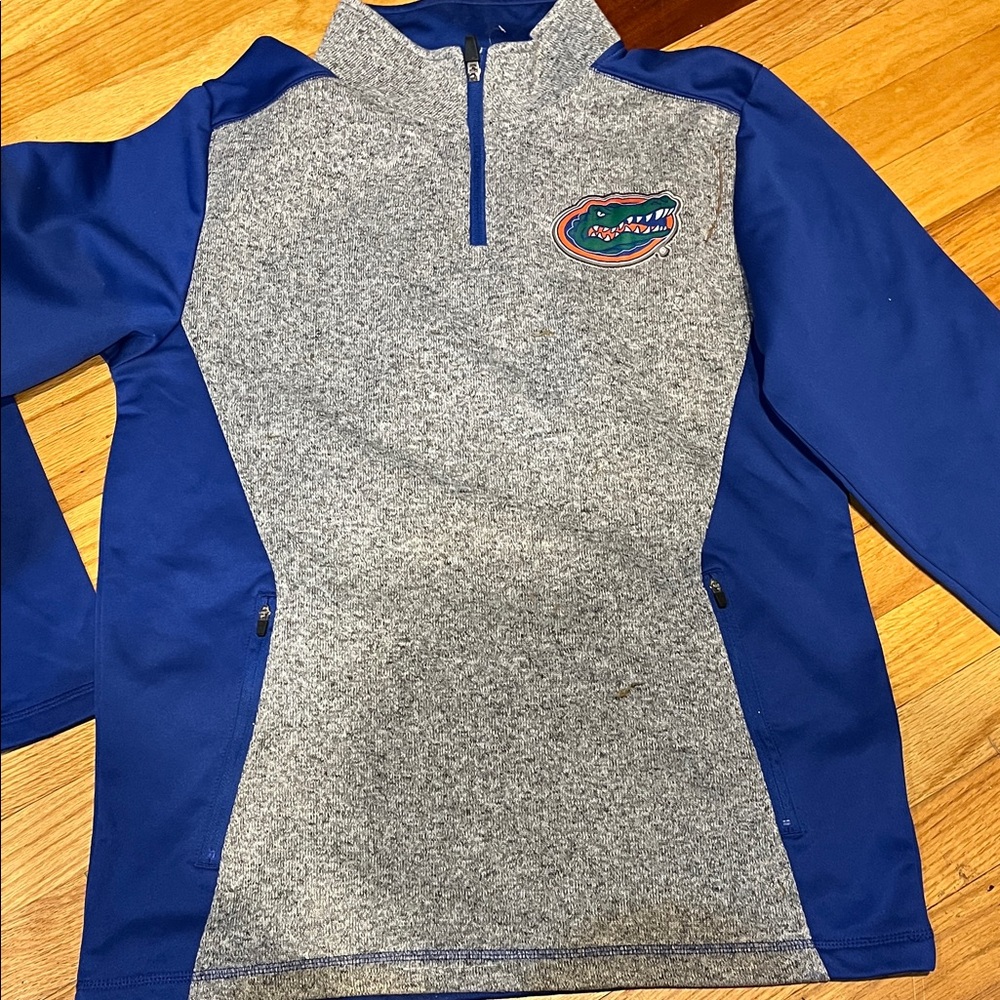 Blue and Gray Quarter-Zip Jacket